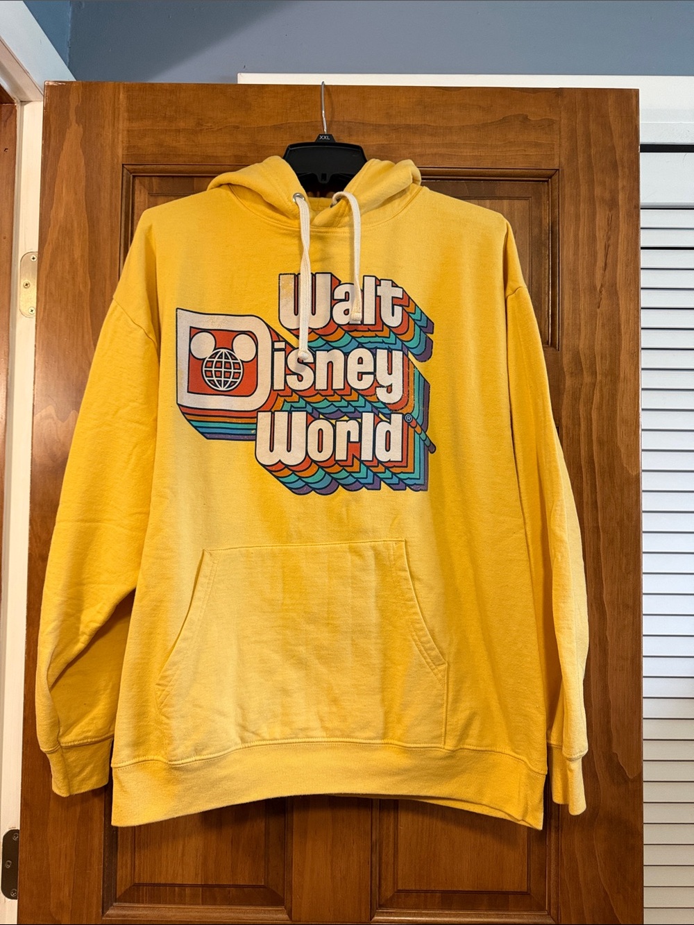 Disney Yellow Walt Disney World Retro Logo Crewneck Sweatshirt Hoodie